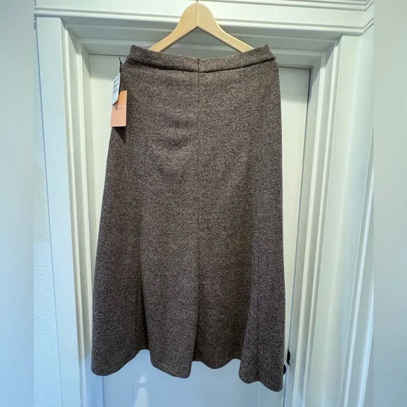 Nordstrom Halogen Elegant Brown Tweed A-Line Skirt. NWT - Picture 4 of 5